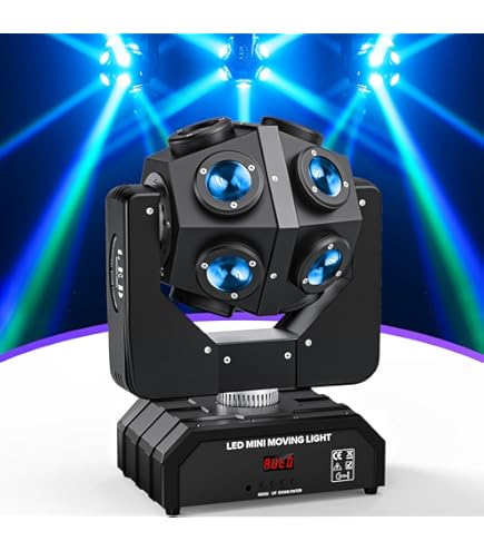 BETOPPER Oving Head Bühnenlicht, Disco DJ Licht 8x3W RGBW 4 In 1 LED Lichteffekt, Ini