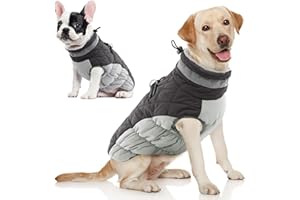 AOFITEE Cappotto invernale per cani, giacca invernale calda, in pile riflettente, cappotto invernale per cani con pettorina e chiusura lampo, impermeabile, per cani di taglia piccola, media e grande,