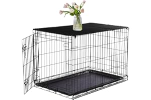 Pethiy Dog Crate Topper oxford cloth for Cages Collapsible Pet Crate Table Topper,Fits Most 24-48 inch Dog Crates (Dog Crate Not Include)-Black-30