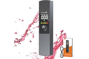 ENRIPRT Alcoholimetro Homologado, Alcoholímetro Digital con Pantalla LED, Profesional Alcoholímetro Portátil con Batería Recargable por USB C, Sensor Semiconductor, para Uso Doméstico y en Fiestas