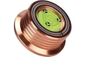 CICIGLOW Poids de Disque en Métal, Stabilisateur de Disque de Platine, Stabilisateur de Disque en Aluminium, avec Niveau à Bulle, pour éliminer les Vibrations, pour Lecteurs de Disques Vinyles LP(Or rose)
