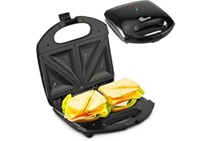 Extralink Tostapane per sandwichmaker, tostapane 750 W, con piedini antiscivolo, manico isolato, spie di controllo, rivestimento antiaderente, facile da pulire, toast triangolare