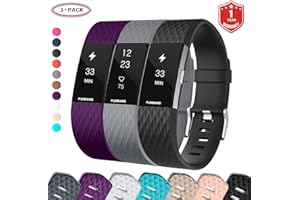 FunBand Cinturino Fitbit Charge 2, cinturino in silicone morbido cinturino di ricambio regolabile sport accessorio per smartwatch Fitbit Charge 2