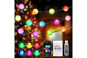 REYLAX Guirlande Lumineuse à Alimentée USB, APP & Télécommandes, 15 M 99 LED RGB Guirlande Lumineuse de Noël, Étanche IP65, pour Intérieure et Extérieure, Chambre et Décoration du Sapin de Noël