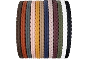 TERSE Dünne Haarbänder für Mädchen und Damen, 12 Stück 7mm Kunststoff Stirnbänder Einfache Haarbänder mit Zahnersatz