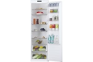 Candy CMS518EW - Réfrigérateur 1 Porte 178 cm Tout Utile - Intégrable À Glissière - 316l - Froid Statique - 39 dB - 6 Clayettes - Eclairage LED - Porte Réversible