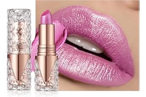 LESTPOLA Rouge a Levre Pailleté Métallique, Rouge à Lèvres Mat Longue Tenue, Très Pigmenté Shimmer Waterproof Baume a Levre, Finition Lustrée Diamant Lip Gloss, Glitter Lipstick, Maquillage Cadeau Femme - 04