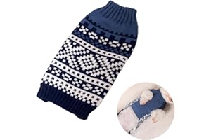COSIESNEST Manteau d'Hiver en Laine Tricotée pour Chien - Pull-Over pour Petite Taille 5-8kg - Vêtement et Accessoire Textile (Bleu)