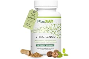 PlusVive Mönchspfeffer Kapseln hochdosiert I 1x 180 Kapseln I 250mg Mönchspfeffer & 100mg Yamswurzelextrakt pro Kapsel I Vitex Agnus Castus I Nahrungsergänzungsmittel vegan & laborgeprüft