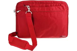 Navitech Rote schlanke, wasserabweisende Reisetasche, kompatibel mit Lenco BRP-1150BK Tragbarem DVD-Player, 29,2 cm (11,5 Zoll)