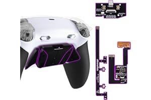 eXtremeRate RISE4 Plus MAX Remap Kit con Clicky Kit para ps5 Control Modelo BDM-030/040/050 Tope Gatillos & Goma Grip Carcasa Trasera & Palancas Traseras Remapeables para ps5-SIN Mando(Negro Negro)