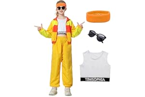 Ezuwail 80er Jahre Outfit Mädchen Kostüm, Hip Hop Outfit Mädchen Kinder, Tanzkleidung, Jogginganzug, Jacke Hosen Set, Faschingskostüme
