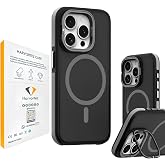 HARVORTEZ iPhone 14 Pro Case MagSafe Compatible, Strong Magnetic Cell Phone Case, Metal STAND, Matte Shock Absorbing Cover, Aluminium