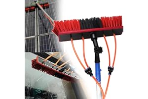 XNKLPY Pértiga Telescópica Limpieza Tejados Teja con Rotación de 180° Cepillo Limpieza, con Alimentación de Agua Palo Extensible Limpieza Canalones para Placas Solares y Ventanas