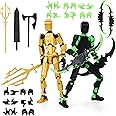 Starnearby 2PCS T13 Assembly Completed Lucky 13 Action Figure, 3D Printed Multi-Jointed Movable Titan 13 Action Figure Dummy13 with 4 Weapons & 12 Hands Sets, Kids' Presents Adults' Desktop Decoration