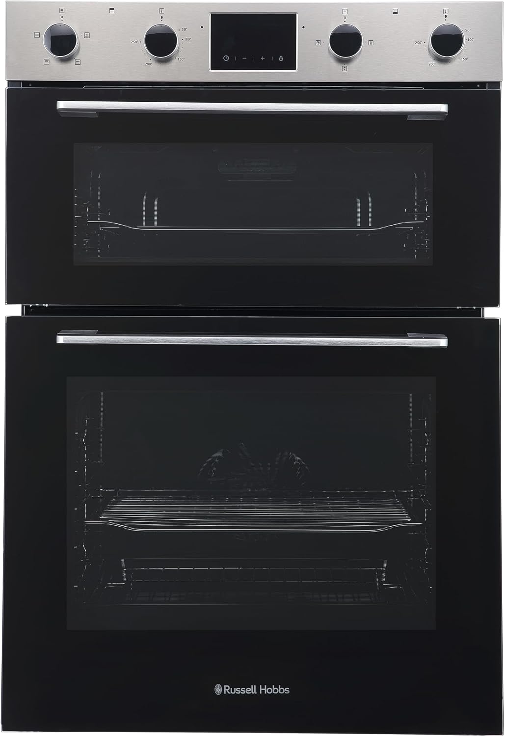 Russell Hobbs 89cm High, 60cm Wide, Stainless Steel, 110L, Built-In, Electric Fan Double Oven, RH89DEO2002SS - Free 2 Year Guarantee