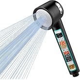 MEKO High Pressure Filter Shower Head with 15 Step Filter | 1.5 m hose, 3 spray modes, water saving anti-limescale shower hea