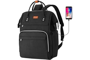 RJEU Plecak na laptopa Kobiety 15,6 cala, damski plecak Torba do pracy Kabina podróżna, inteligentny plecak szkolny dla dziewczynek torba na uczelnię do biura uniwersytet Dojazdy, czarny