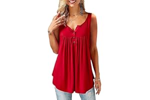Florboom Shirts Womens Casual Button Up Blouse Long/Short/Sleeveless Sleeve Solid Color Swing Tops