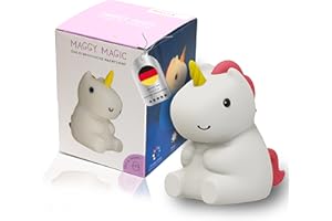 ‎MEGALIGHT MegaLight LED Nachtlicht Kinder RGB Farbwechsel | Nachtlicht Baby ohne verschluckbare Kleinteile | Stilllicht dimmbar Timer | Nachtlicht Einhorn mit Touch USB | Maggy Magic