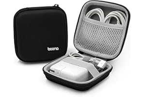 Linpr Charger Case for MacBook, Portable Tech Electronic Organizer Bag, Small Travel Storage Pouch for Laptop Accessories, MacBook Power Adapter, Charging Cords, USB Drives, Power Bank(Black-Oxford,M)