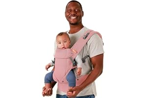 BECO BABY CARRIER Beco Gemini Porta Bebè Neonato - Marsupio Ergonomico Neonato - Zaino Porta Neonato & Marsupio Bambino Con Seduta Regolabile - Fascia Elastica Porta Bebè da 3 a 16 kg (Lino Rosa)