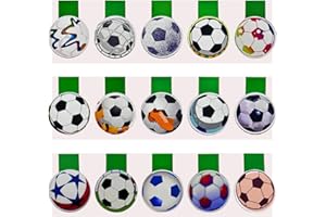 JUXTAPOSIA Lesezeichen Magnetisch Kinder,15 Stück Magnetische Lesezeichen, Fußball-Thema Magnet Lesezeichen,Fußball-Thema Bookmark, Geeignet für Schüler, Jungen und Mädchen, die Spaß am Fußballspiel haben.