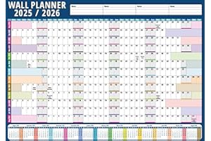 HAZZI 2025-2026 Wall Planner A3 Academic Planner 2025/26 Large Yearly Calendar Runs From August 2025 to July 2026 Yearly Perfect for School Office or Home Organization 29.7 x 42.0 CM