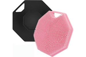 WINBEST 2 Pack Silicone Body Scrubber, Shower Bath Brush with Hook, Bath Exfoliating Loofah Washing Sponge in Shower Gentle Exfoliating for All Kinds of Skins-Easy to Use and Clean