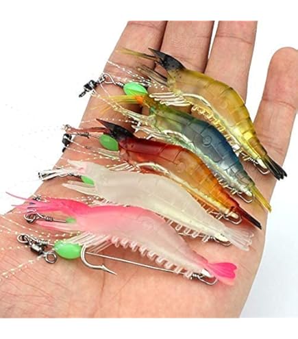 20PCS Lure Fishing Bait Simulation Soft Prawn Lure Hook Tackle Bait Sea Lures
