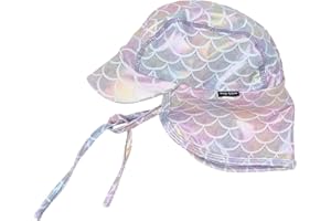 Mikk-line Baby Sonnenhut mit Nackenschutz | Leichter Sommerhut mit Bindebändern | Atmungsaktive Mütze mit Schirm aus Stretchmaterial