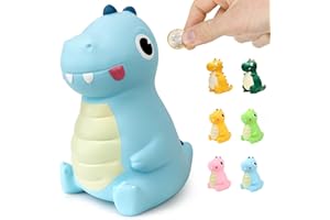 LEcylankEr Salvadanaio Dinosauro Bambini Contamonete Regalo di Compleanno per Ragazza Ragazzo Materiale in PVC di Sicurezza Buono per Decorazione, Diocattolo, Regalo (Blu)