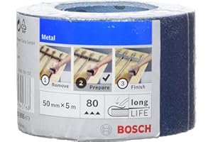 Bosch Accessories 2609256B95 Rouleau abrasif pour métal 50 mm x 5 m P80