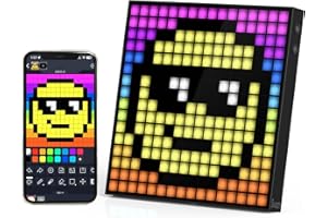 Divoom Pixoo-16 Pixel Art WiFi 16x16 LED Light Sign Digital Frame for Decoration Display,Smart Clock Lights Decorative with APP Control for Kids Gaming Room Bar Bedroom Home Wall Desk Gift