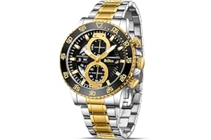 HANPOSH Mens Watches Chronograph Stainless Steel Watches for Men Waterproof Analog Quartz Watch Fashion Casual Business with Date Designer Wrist Watches