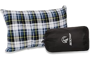 REDCAMP Oreiller de Camping léger pour Randonnée,Extérieur,Bureau,Coussin de Camping de Plage,Coussin de Voyage,Bleu et Blanc
