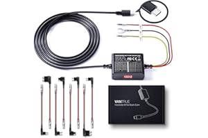 VANTRUE Kit di cavi USB C a 5 velocità, 3,5 mspostamento di tipo C, kit di cablaggio da 12V-24V a 5V per Dash Cam con portafusibili, protezione da bassa tensione per Dashcam E3/ N4/ N4 Pro/ N5/ N2S