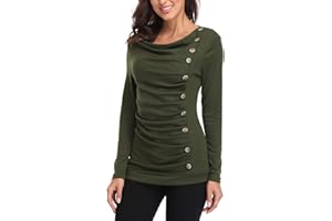 MISS MOLY Pull Femme Hiver Chic Manches Longues Tops Sweatshirt Blouse