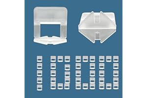 LACOSVI Clips Niveladores de Piso y azulejos De 2mm, de Ancho Incluye 1000 Piezas Separadoras de Junta, Sistema de nivelación sin Labios para profesionales del Alicatado y Bricolaje Color Blancas (2mm)