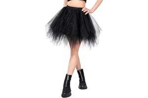 KEFIYIS Tutu Mujer Falda Tul Mujer Adulto Adolescente Falda Ballet Halloween Navidad Baile Fiestas Disfraz