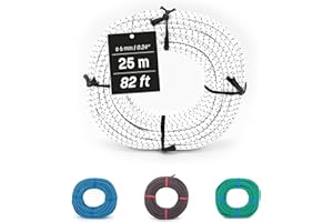 MAGMA Rouleau de Corde Elastique | Diamètre 6 mm - Sport Nautique, Survie, Voile, Bateau, Camping, Bâche | pour Intérieur et Extérieur: Randonnée, Bivouac, Jardin (25, Blanc)