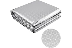 BEASAFY Isolant Thermique, Film à Bulles Épais en Aluminium, 60cm x 5m Feuille Réfléchissante Double Face en Aluminisé, Feuille D'aluminium Isolation pour Toits Fenêtres Radiateurs