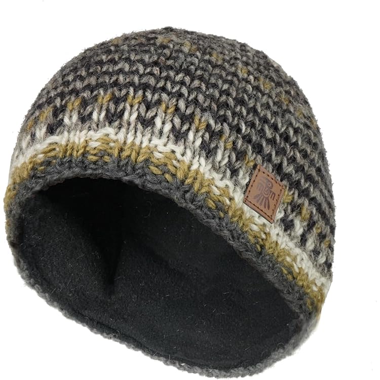 Pachamama Men's Shetland Roll Back Beanie Charcoal , Fairtrade, Handma