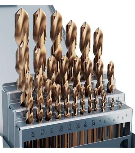 Drill Hog 21-Piece Cobalt M42 Drill Bit Set – 1/16 To 1/2 By 32nds, Includes Steel Case With Pop-Up Tiers, Made In USA