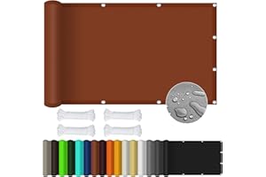 GOUBO Toldo Vela Rectángulo 1 x 3.4 m Impermeable Toldo Vela Impermeable Prueba de Viento protección UV para Terrazas, Patio,Exteriores, Jardín, Rojo óXido