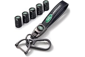 GIANTGO Tyre Valve Caps Caps and Metal Keychain Combo Compatiable With Discovery Range Rover Sport Defender, Stem Cover Dust Caps for Car Tyres, Car Accessories