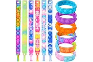 Steemjoey 12 Pezzi Fidget Toys Set Braccialetti, Push Bubble Bracelets Fidget Toy, Fidget Toys Antistress Push And Pop Bubble Sensory Fidget Toy per Bambini Adulti