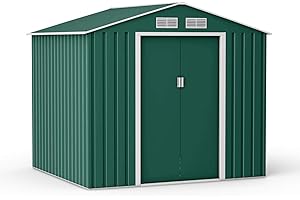 BillyOh Ranger Dark Green Apex Hot-Dipped Galvanized Metal Garden Storage Shed Outdoor Tool Box with Foundation Kit (9x6)