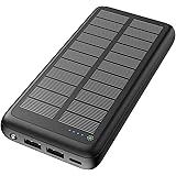 Hiluckey Powerbank Solare 27000mAh con USB C Caricabatterie Solare Portatile Caricatore Solare Batteria Esterna 3 Porte 3A Ri
