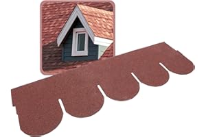 DAPRONA Bardeaux de Toit en Queue de Castor, Rond 1m x 32cm, 20 pièces toit en bardeaux de bitume rouge pour abri de jardin, abri de voiture, nichoir